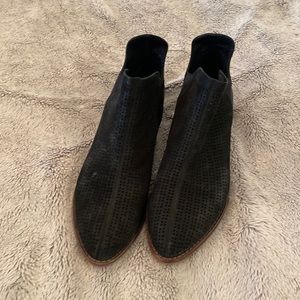 Perforated Suede Booties